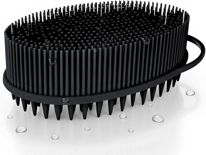 Scalp Massager Shampoo Brush Silicone - Hair Scrubber Shower Tool - Avilana Scalp Exfoliator Head Massage Brush - Gentle Daily Cleansing All Hair Types - Gift Women Men