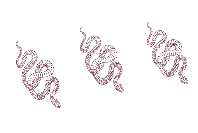 3 Sheets Yeahgoshopping Realistic Big Size Red Snake Waterproof Temporary Tattoo Stickers For Women Men Body Art Waist Decals Fake Tattoo