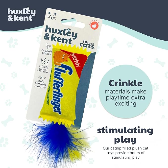 Huxley & Kent Plush Crinkle Catnip Cat Toy, Flufferfinger