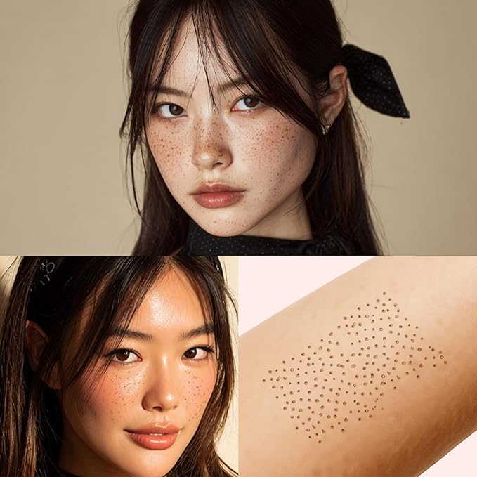 Freckle Stamp Pen, Natural Fake Freckle Makeup Pen，Waterproof Quick Dry Long Lasting Soft Faux Freckles, Lifelike Magic Stamp Marker for Sunkissed Makeup (Dark)