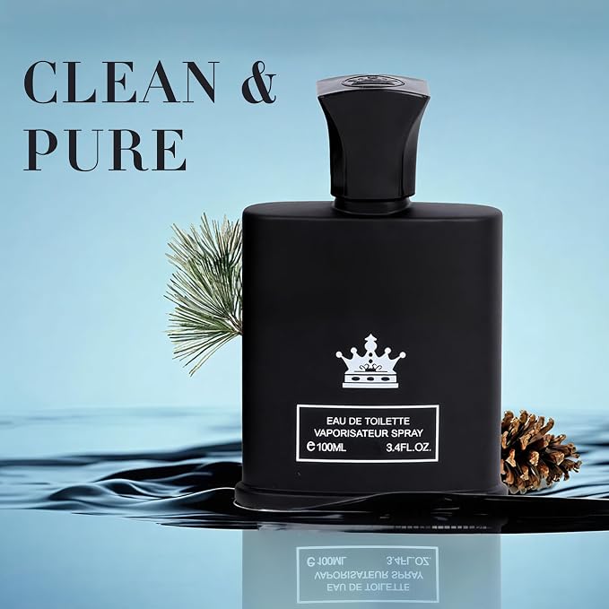 AFLUXE King-D Black Long-Lasting Cologne for Men | Lemon, Violet Leaves, & Sandalwood Scent | Eau de Toilette 100ml Spray | Day to Night Fragrance