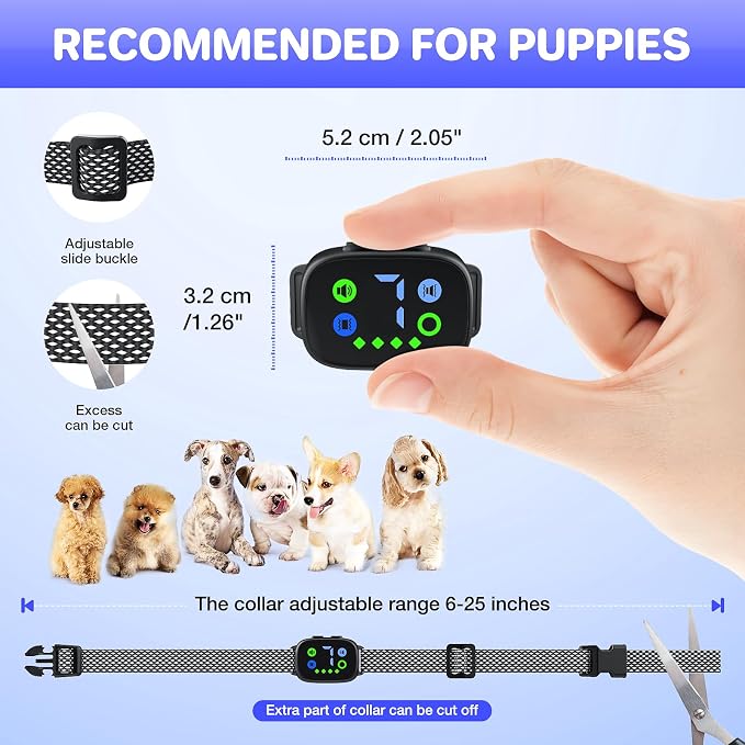 Dog Bark Collar,Rechargeable Smart Barking Collar