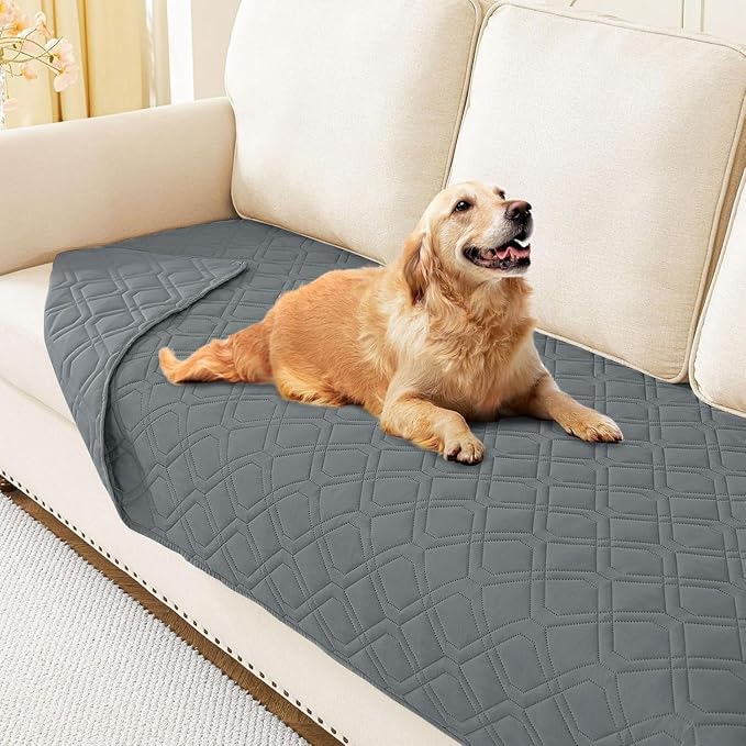 Waterproof Dog Bed Blanket - Soft Pet Blanket & Sofa Cover for Dogs | Reversible Washable Furniture Protector, Couch Covers for Pets (30x70 Inch, Dark Grey/Dark Grey)