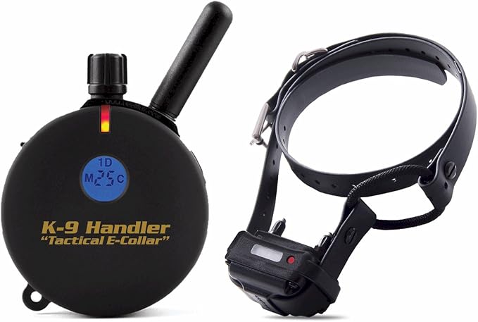 Educator K9 Tactical Dog Handler with Remote, 100 Levels Humane Stimulation, Pavlovian Tone, Waterproof, Odorproof Biothane Bungee Collar, Night Light, Rechargeable, 3/4 Mile 1 Dog, 37" Collar, Black
