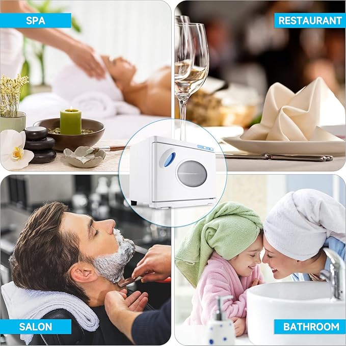 Hot Towel Warmer, Professional 23L Large Capacity Hot Towel Cabinet with See-Through Window, 2-in-1 Spa Towel Warmers for Facials, Barber, Salon, Esthetician, Gym, Hotel, Home Use (White)