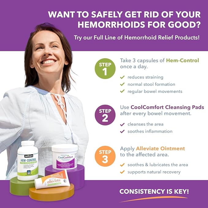 CoolComfort Personal Cleansing Pads with Organic Witch Hazel and Aloe Vera - All Natural and Fast Acting Wipes for Hemorrhoid Burning, Itching, Pain and Swelling - 100 Pads - No Parabens - Made in USA