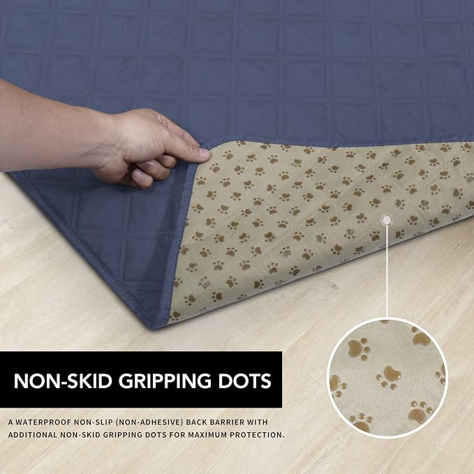 Easy-Going Waterproof Dog Bed Cover, Non-Slip Pet Blanket, 52x82in, Navy | Leakproof Couch Cover, Machine Washable Furniture Mattress Protector, Soft Sofa Mat For Dogs, Pet Friendly