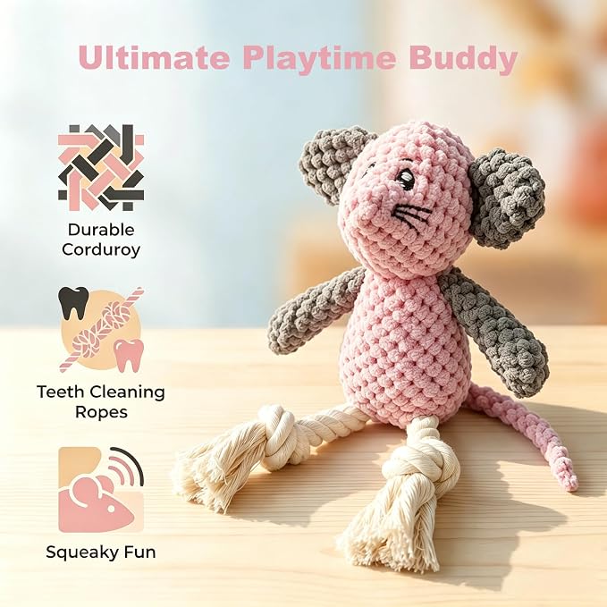 Squeaky Plush Interactive Dog Toy for Small Dogs