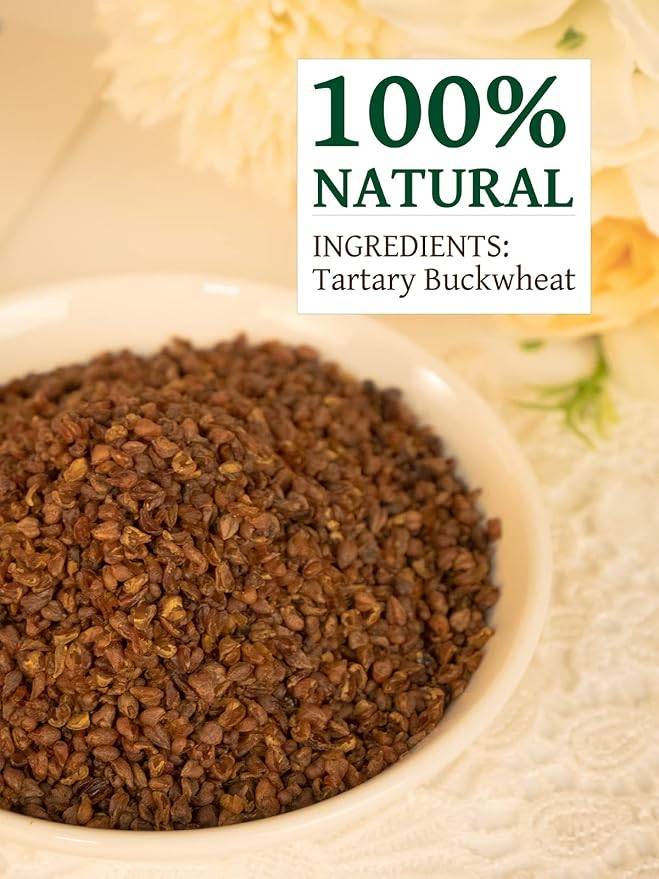TeeLux Tartary Buckwheat Tea, Roasted Buckwheat Loose Leaf Tea, High Mountain Buckwheat Groats, Caffeine Free, Natural, 14oz/400g