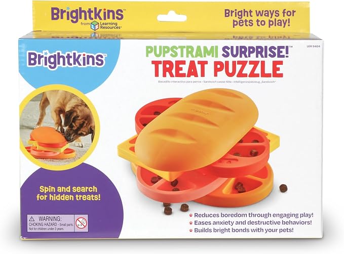 Learning Resources Brightkins Pupstrami Surprise! Treat Puzzle - Interactive Dog Toys, Dog Toys for Large Dogs, Puppy Treat Toy, Cat Puzzle Feeder, Mental Stimulation for Dogs, Enrichment Feeder