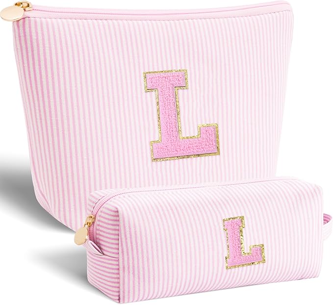 Birthday Gift for Kids Teen Girls | Dance Recital Gifts for Girls | Cosmetic Bag Daughter Sister Gifts Birthday for Women Teacher Preppy Makeup Bag - Pink,L