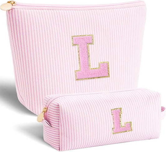 Birthday Gift for Kids Teen Girls | Dance Recital Gifts for Girls | Cosmetic Bag Daughter Sister Gifts Birthday for Women Teacher Preppy Makeup Bag - Pink,L