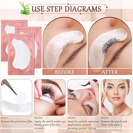 200 Pairs Under Eye Gel Pads Natural Eyelash Extension Gel Pads Patches Kit for Eyelash Extension Supplies Bulk Beauty Tools, Fit Most Eye Shape