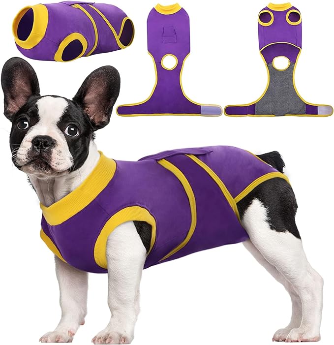 Kuoser Recovery Suit for Dogs Cats, Soft Dog Surgery Suit Female Male Spay | Professional Dog Onesie for Surgery, Substitute E-Collar & Cone, Prevent Licking Dog surgical suit Pet Neuter Suit