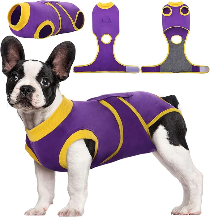 Kuoser Recovery Suit for Dogs Cats, Soft Dog Surgery Suit Female Male Spay | Professional Dog Onesie for Surgery, Substitute E-Collar & Cone, Prevent Licking Dog surgical suit Pet Neuter Suit