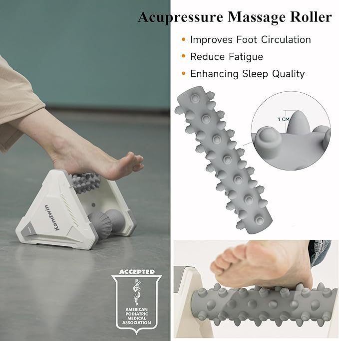 Icing Foot Roller Massager for Plantar Fasciitis Relief, Cold Therapy Massage Tool for Heel Arch Pain & Sore Tired Feet, Runners, Athletes, Standing Workers, Home Office Gym Use, Grey