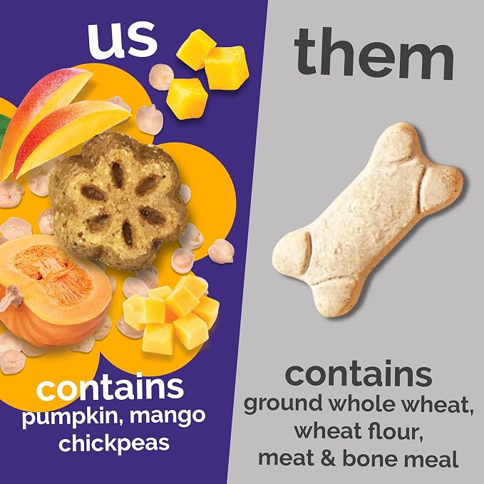 Fruitables Skinny Mini Dog Treats, Training Treats, Pumpkin and Mango, 5oz | Healthy Dog Treats, Crunchy Dog Biscuits, Healthy Puppy Treats, Limited Ingredient, Training Rewards, Made in USA