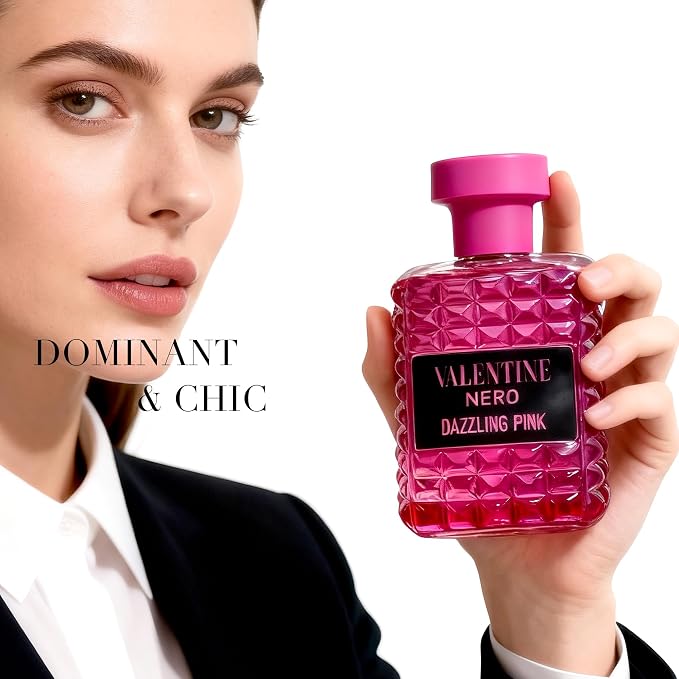 A CENTER Valentine Dazzling Pink Eau de Parfum for Women 3.4 Fl Oz Perfume | Long Lasting Amber Floral & Warm Vanilla Fragrance | Elegant Glass Spray Bottle | Cologne Gift Daily Use