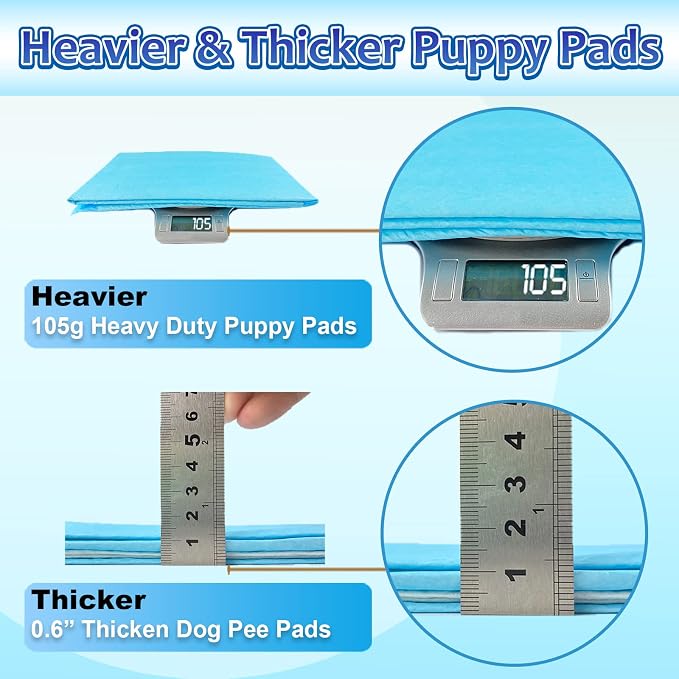 Dogcator Puppy Pads Extra Large 30"x36", 40 Count Thicken XLarge Puppy Pee Pads for Dogs Super Absorbent, Leak-Proof Disposable Pet Training Pad, Potty Piddle Mats for Puppies, Cats, Doggies, Blue