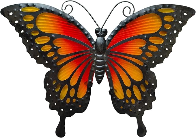 LIFFY Butterfly Wall Decor Butterfly Garden Ornaments Outdoor Indoor Metal Wall Art Decor Home Decorative Hanging Decorations for Room Yard Fence