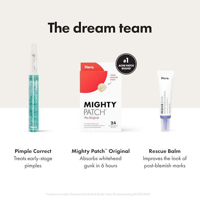 Hero Cosmetics Rescue Balm (New Formula)-The Post-Blemish Cream to Boost Hydration and Improve the Look of Post-Blemish Marks. Derm-Tested. New Formula. Won’t Clog Pores. 15mL