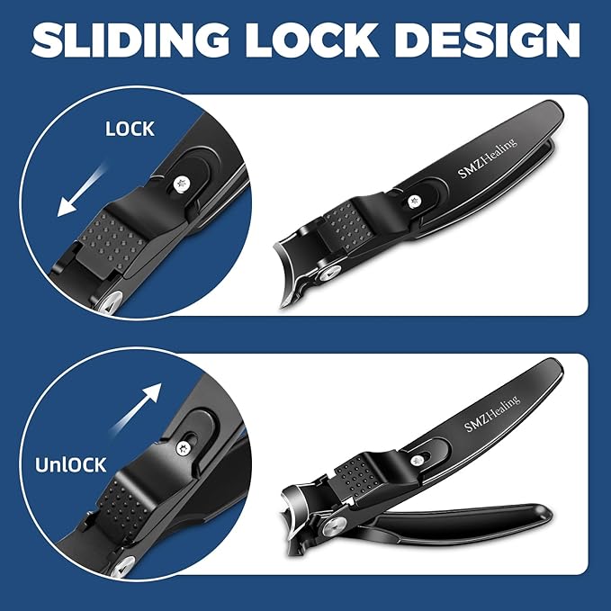 Ingrown Toenail Clippers - Slanted Nail Clippers for Men Thick Ingrown Nails with Wide Jaw, Heavy Duty Ultra Sharp German Nail Clippers with Long Handle