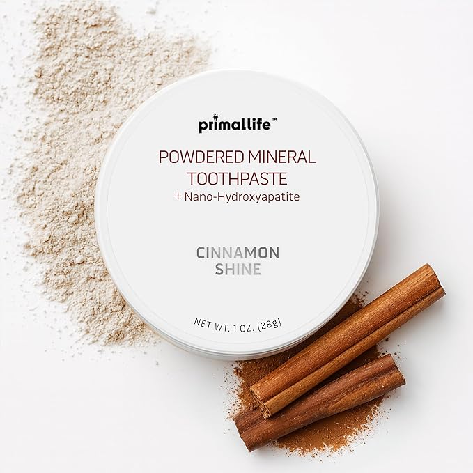 Primal Life Organics - Dirty Mouth Toothpowder, Flavored Essential Oils with Natural Kaolin & Bentonite Clay, Organic, Vegan (1 Ounce (Pack of 1), Cinnamon)