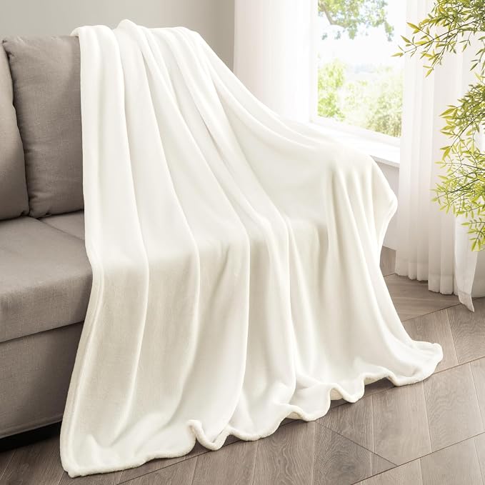 BEDELITE Fleece Blanket Soft Plush Twin Size Blanket Cream 60"x80" | Ultra Soft Fleece, Plush Microfiber, Lightweight Warmth, All Season Comfort, Fade Resistant, Machine Washable, Couch Sofa Bed