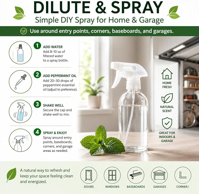 GreenHealth Japanese Peppermint Essential Oil – 8 fl oz – 100% Pure & Uncut – Strong Menthol Aroma – Steam-Distilled