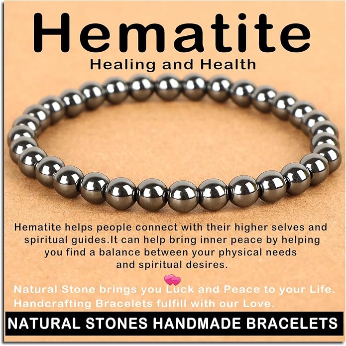 AD Beads Handmade Gemstone Stretch Elastic Bracelet Crystal Healing Reiki Nature's Beauty and Spiritual Essence Unisex