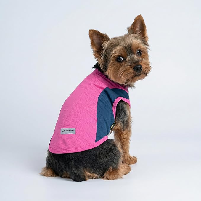 Fitwarm 2 Pack UPF 50+ UV Sun Protection Dog Shirt, Lightweight Breathable Cooling Vest, Quick Dry Dog Summer Clothes for Small Dogs Boy Girl, Reflective Label Pet Cat Outfit, Pink, Medium