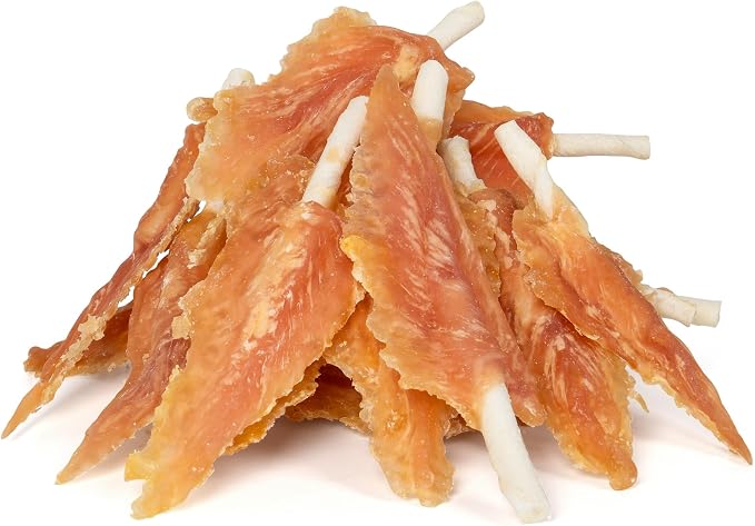 MON2SUN Dog Treats, Chicken Wrapped Triangle Rawhide Sticks, 10.08 oz | 4–4.5 Inch Size, 22 Count Pack, High Protein, Easy-to-Hold Design, For Puppies & Small Dogs, Daily Rewards
