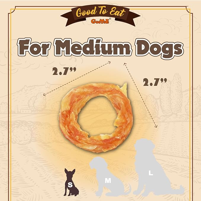 Gootoe Turkey Tendons, Dog Treats for Small Breeds, Ring, 1 lb