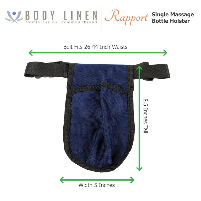 10 Pack Rapport Single Massage Bottle Holster with 8 Ounce Clear Bottle & Pump for Lotions and Oils. - The Essential Accessory for Massage Therapy Practitioners by Body Linen (Blue)
