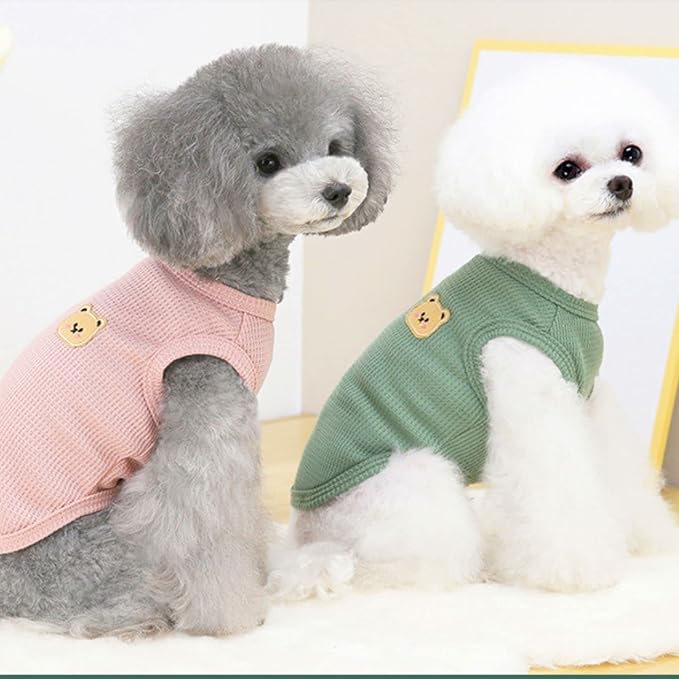 Cotton Dog Shirt Summer Lightweight Pet T-Shirts Soft Breathable Stretchy Cats Dogs Tee Shirt Sleeveless Vest Dog Apparel for Medium Small Dog Clothes