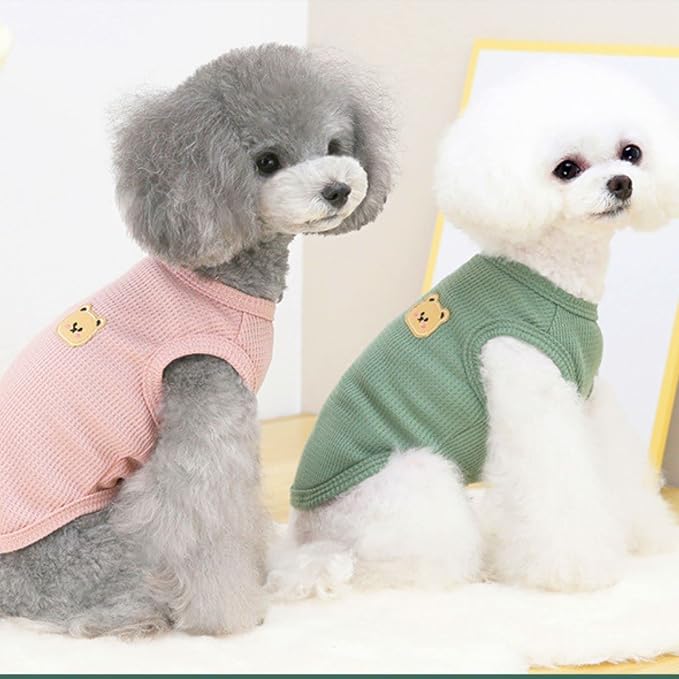 Cotton Dog Shirt Summer Lightweight Pet T-Shirts Soft Breathable Stretchy Cats Dogs Tee Shirt Sleeveless Vest Dog Apparel for Medium Small Dog Clothes