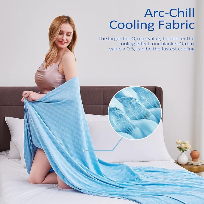 Cooling Blanket, Summer Cooling Blankets for Hot Sleepers, Arc-Chill Q-Max>0.5 Cool Fiber, Oeko-TEX 100% Certified, Soft, Breathable, Double-Side Bed Throw,Keep Cool for Adults Kids 90"x108"
