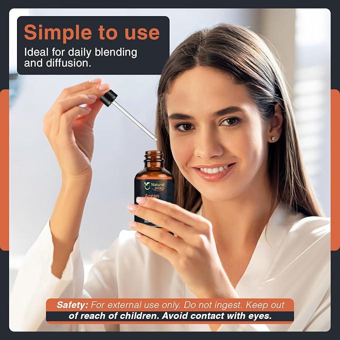 Argan Carrier Oil for Face, Hair, Nails and Dry Skin | Natural Aroma Oil for Home Fragrance, DIY Beauty Blends & DIY Candle Making, Long Lasting Scent for Office, Bedroom Scent 4 Fl Oz (120 mL)
