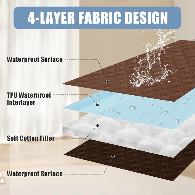 Smiry Waterproof Reversible Pet Couch Covers for Dogs | Pet Friendly, Soft Fabric, Washable Sofa Furniture Protector for Dogs Cat Kids, Checkered (30"x80", Brown/Chocolate)