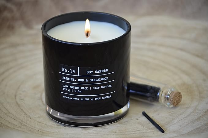 Lulu Candles | Sandalwood Rose | Luxury Scented Soy Jar Candle | Hand Poured in The USA | Highly Scented & Long Lasting (9 Oz.)