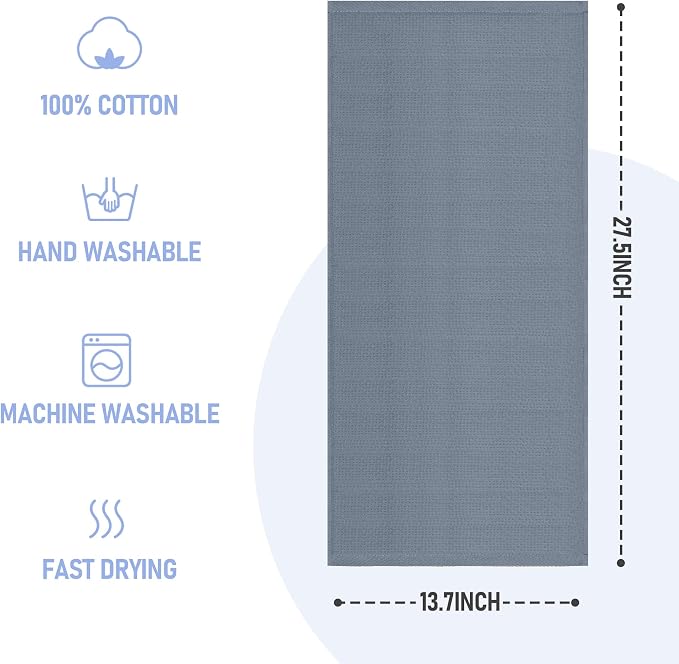 8 Pack Cotton Sports Towel(13.7" x 27.5"), Gym Travel Towel, Cool Waffle Pattern Towel for Neck and Face, Soft Breathable Cold Towel for Yoga, Golf, Gym, Camping, Running, Workout