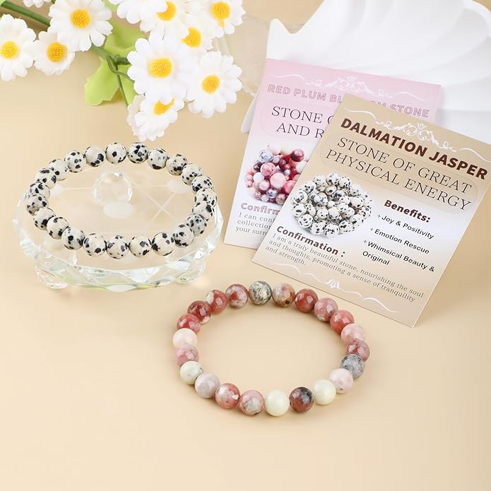 NCB 2.3-Piece 4mm Natural Crystal Gemstone Stretch Bracelets – Handmade Reiki Energy Healing Jewelry for Meditation,Yoga, Unisex