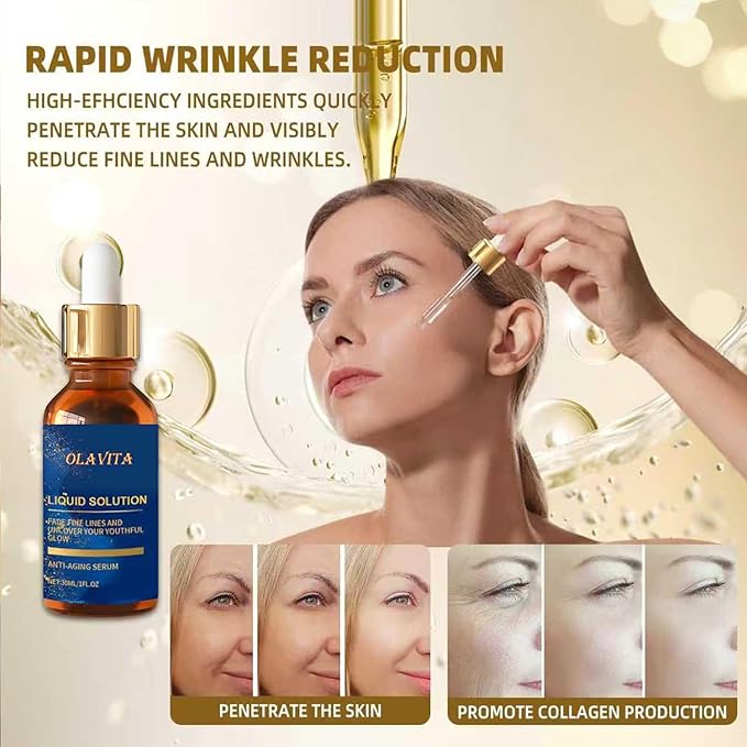 Liquid Solution Anti Aging Serum – New Upgraded Vitamin C Hydrating & Firming Facial Serum with Collagen Support,2Pack