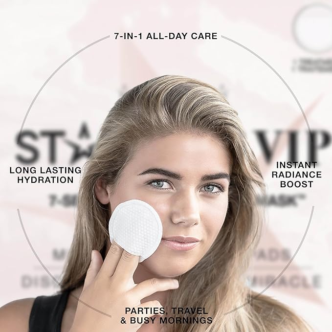 STARSKIN 7 Seconds All-Day Mask, 7-in-1 Facial Korean Toner Pads for Instant Hydration and Refreshed Skin, all Skin Types, Exfoliating and Pore Care with 66% Kudzu Root, K Beauty Skincare (5 Pads)