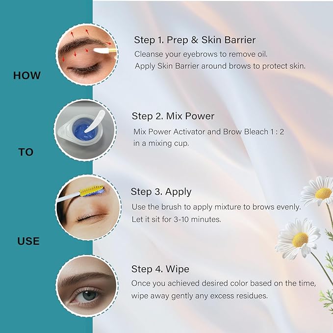 Eyebrow Bleach, Eyebrow Bleaching Kit, Brow Bleach, Brow Lightening, Gentle & Effective Bleaching Result, Eyebrow Lightener, Creates You Softer & Natural Brow Color, 5 Applications