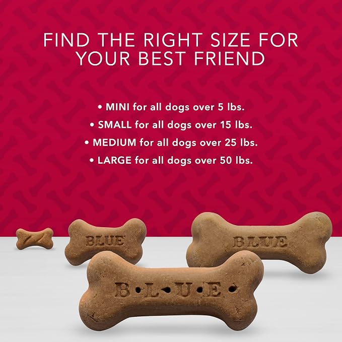 Blue Buffalo Bones Beef Medium Dog Biscuits, 16 oz, 4 ct | Real Beef First, Classic Bone-Shaped Biscuit, No BHA, Meat & Bone Meal, or Artificial Preservatives