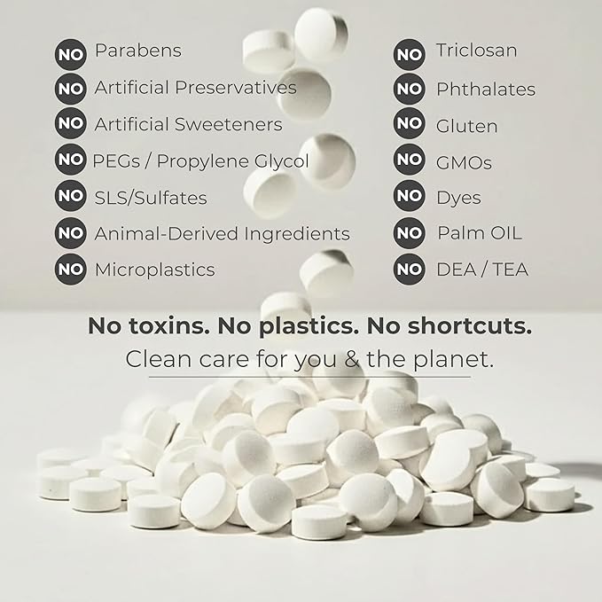 TIDALOVE Fluoride Toothpaste Tablets with Nano Hydroxyapatite - Vegan, Enamel Strengthening, Zero Waste, Paper Refill, 248 Tablets, Cool Mint, 4 Month Supply, Travel-Friendly