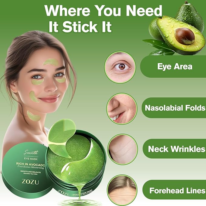 Eye Pad Mask - Eye Pads Reduce Dark Circles, Puffiness, Wrinkles, And Bags, Eye Pads Suitable for All Skin Types, Especially Dry, Sensitive, and Nourishing Eye Skin, 60 Pieces