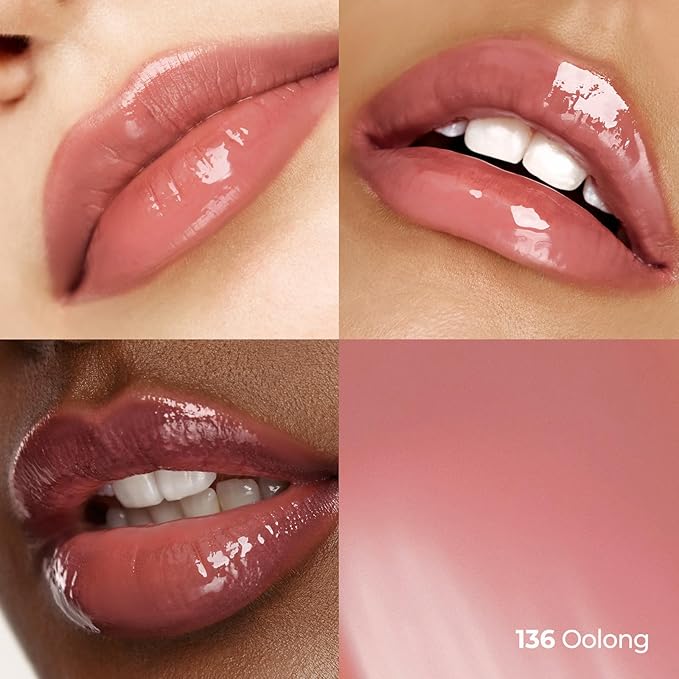 Laka Fruity Glam Tint, 4.5g/0.15oz, Glowing Lip Stain with Wide Color Spectrum, Hydrating & Lightweight Texture, Buildable Color, Non-Sticky, Vegan, K-Beauty (#136 Oolong)