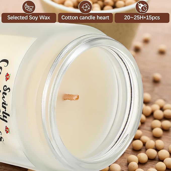 Demissle 15 Pack Christmas Scented Candles Gift Set Aromatherapy Candle for Home Scented Fresh Xmas Fragrance Winter Holiday Natural Soy Wax Aromatherapy Centerpiece Decoration for Mom Friend Wife Her